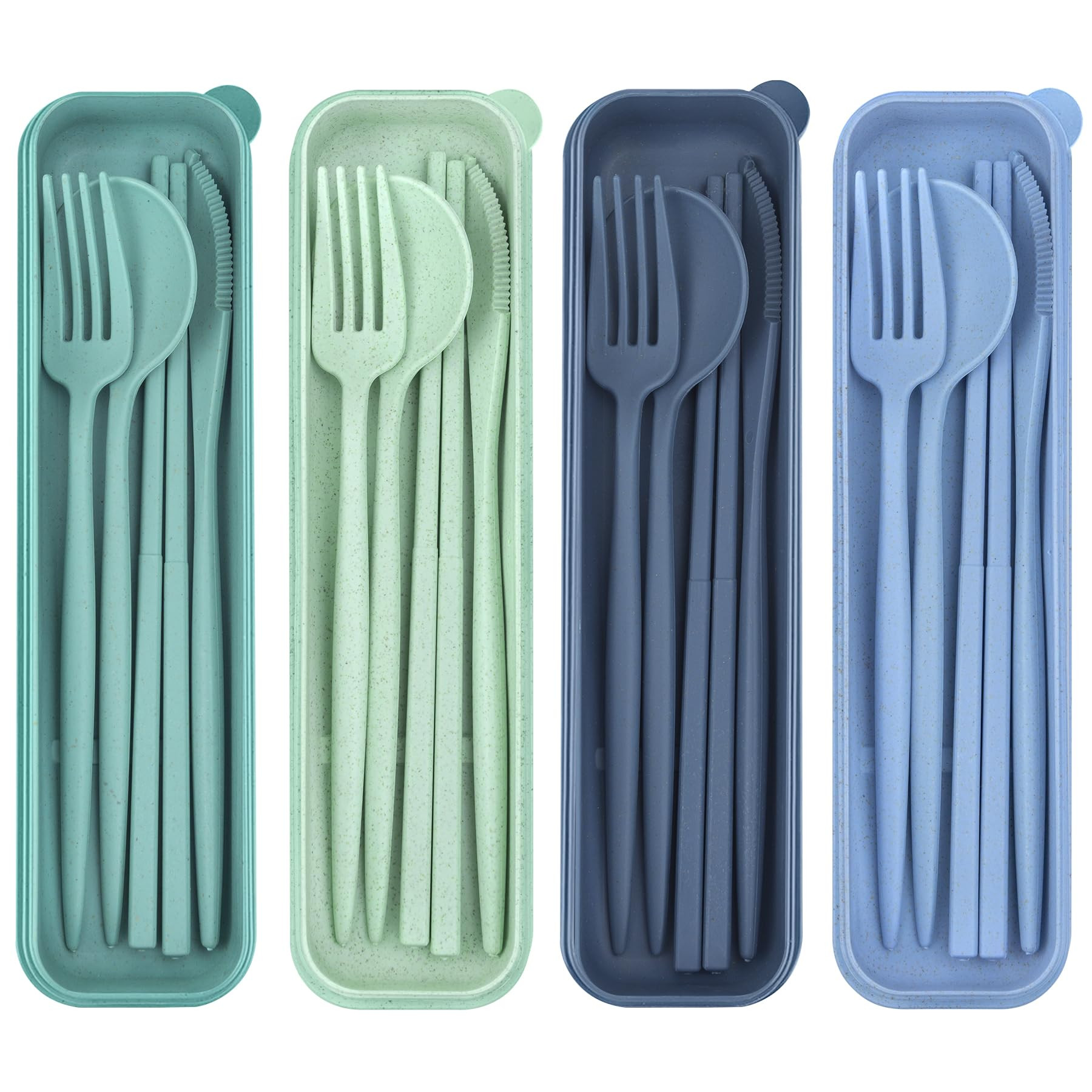 4 Sets Reusable Utensils Set with Case,Travel Utensils with Case,Reusable Utensils for Lunch Box ... | Amazon (US)
