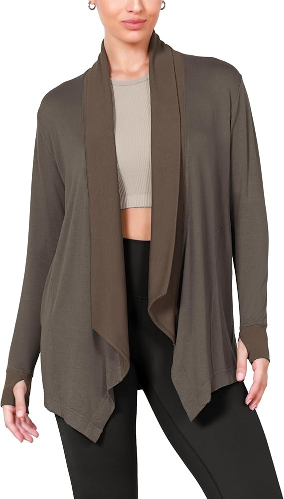 ODODOS Women's Drape Open Front Cardigans Cozy Soft Long Sleeve Casual Wrap Outerwear with Pocket... | Amazon (US)