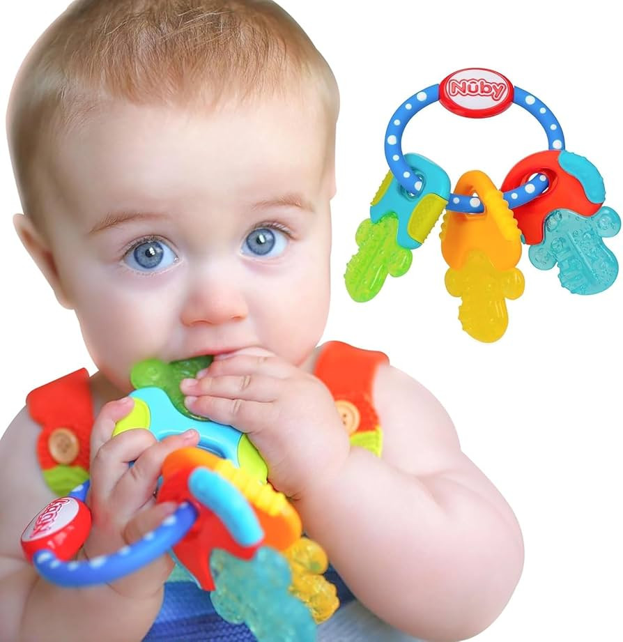 Nuby Ice Gel Teether Keys - Silicone Soothing Baby Teether Toys for Infants - Gentle for Sore Gum... | Amazon (US)