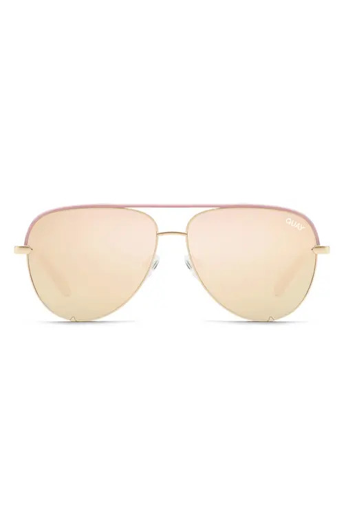 Quay Australia High Key Contrast Mini 60mm Aviator Sunglasses in Blush/copper Fade at Nordstrom | Nordstrom
