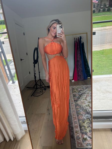 Loving this Revolve dress 
Orange floor length 
Cutout dress 

#LTKstyletip