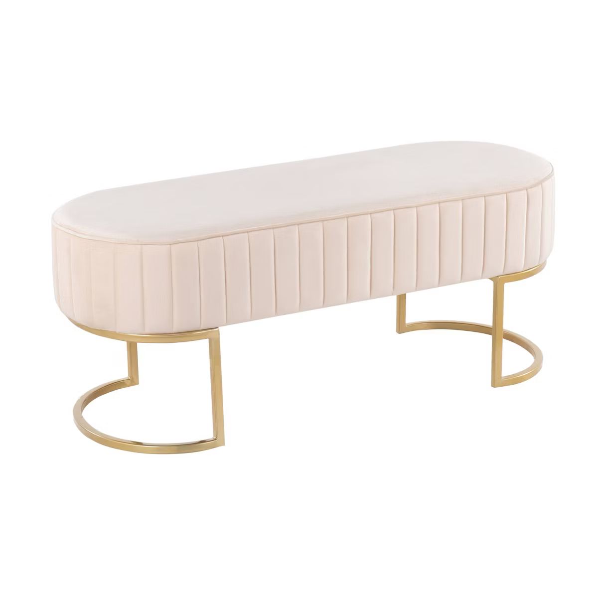 41" Demi Glam Pleated Bench - LumiSource | Target