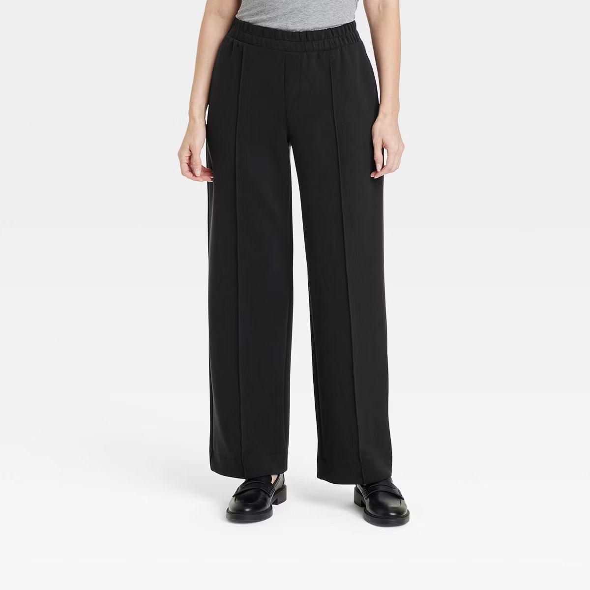 Women's High-Rise Straight Leg Pull-On Pants - A New Day™ Black L | Target