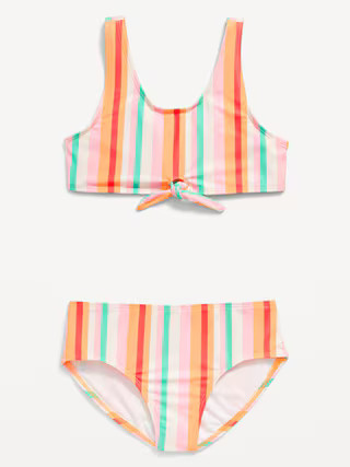 Printed Tie-Front Bikini Swim Set for Girls | Old Navy (US)