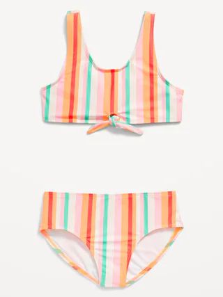 Printed Tie-Front Bikini Swim Set for Girls | Old Navy (US)
