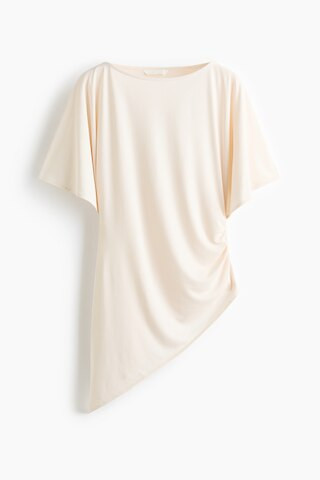 H & M - Asymmetric Butterfly-Sleeved Top - Cream | H&M (US + CA)