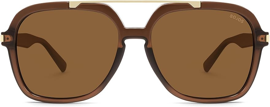 SOJOS Big Trendy Polarized Aviator Sunglasses for Women Men, 80s 90s Retro Square Aviators Sun Gl... | Amazon (US)