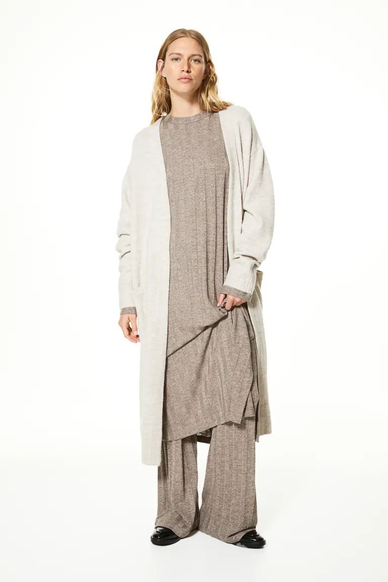Long Cardigan - Light beige - Ladies | H&M US | H&M (US)