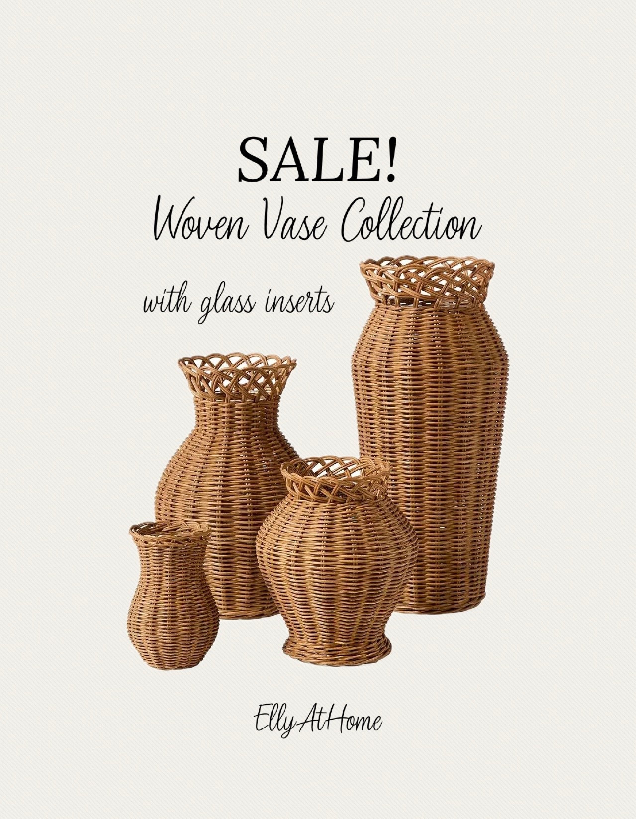 Beautiful coastal woven rattan vase collection in a variety of sizes on sale! Available in sepia and natural. Serena & Lily. Gift idea🎁

#LTKSaleAlert #LTKGiftGuide #LTKHome