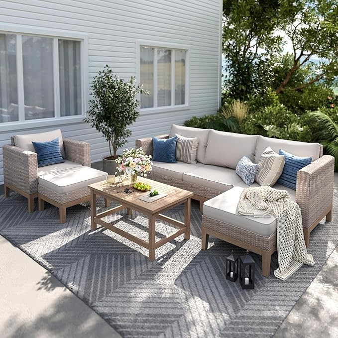 Sophia & William Outdoor Patio Furniture Sets, 5-Piece All-Weather Patio Conversation Set, High B... | Amazon (US)