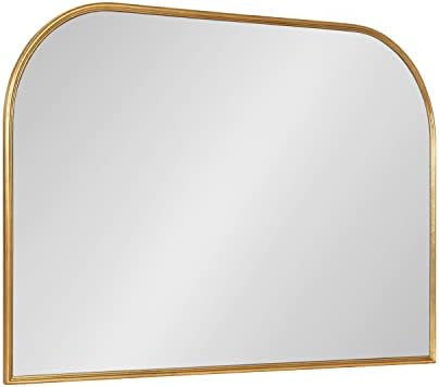Kate and Laurel Caskill Modern Arched Wall Mirror; 36 x 24. Gold; Decorative Wide MIdcentury Mirr... | Amazon (US)