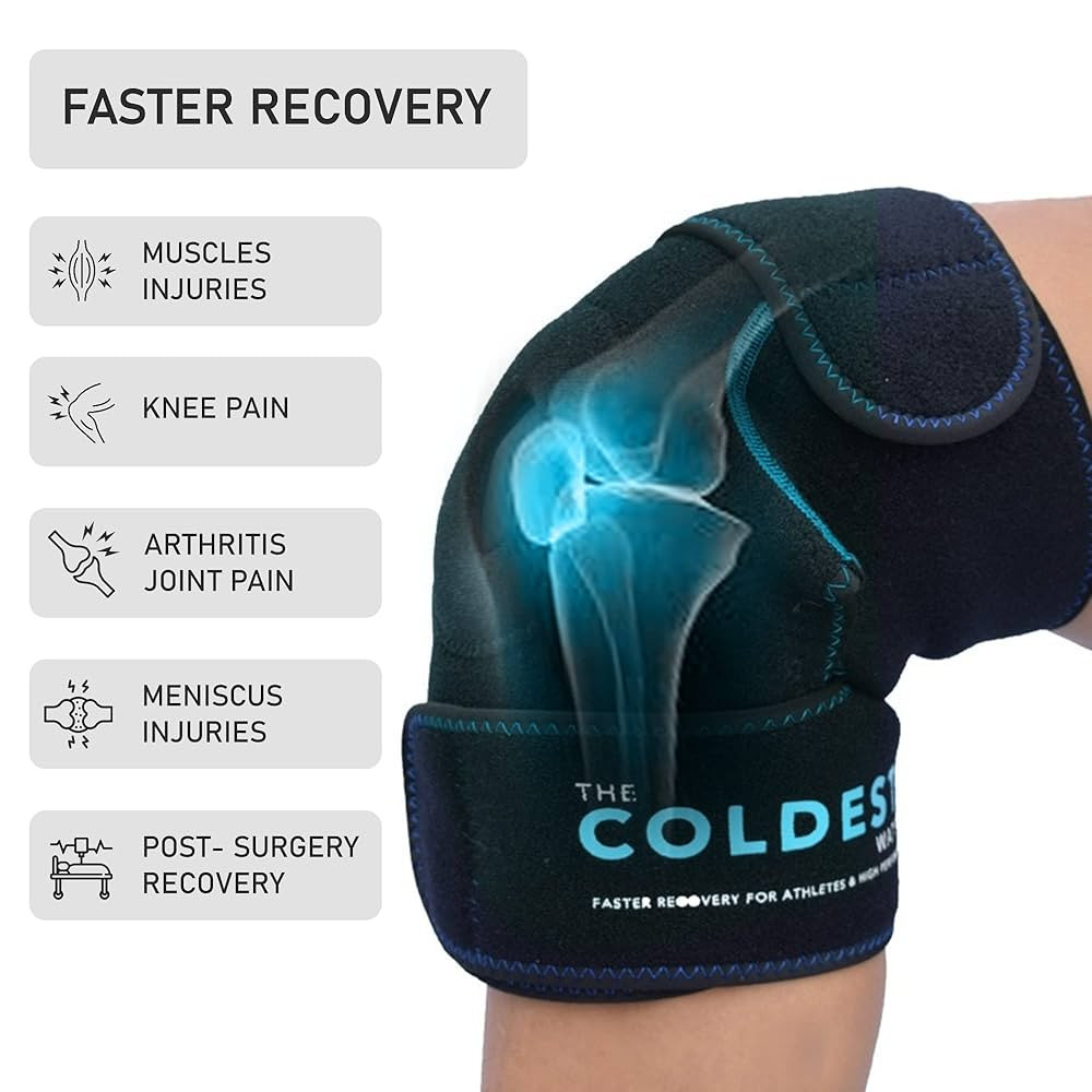 The Coldest Knee Ice Pack Wrap, Hot and Cold Therapy - Reusable Compression Best for Meniscus Tea... | Amazon (US)