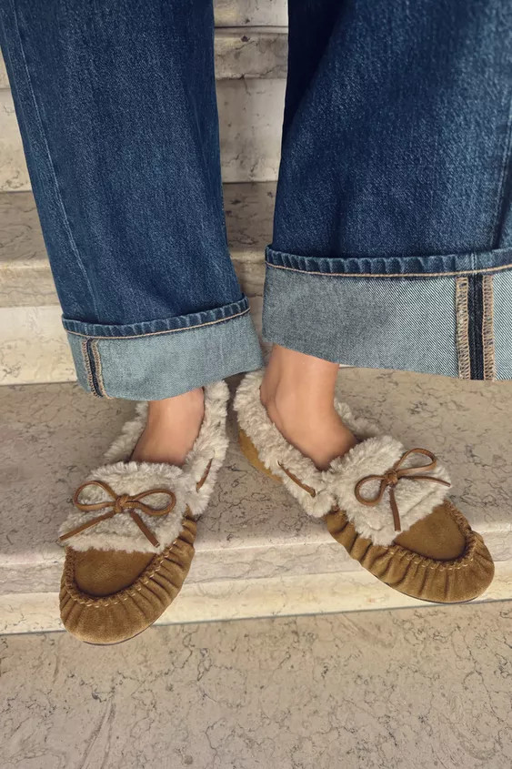 COMBINED SPLIT SUEDE LOAFERS | Zara UK