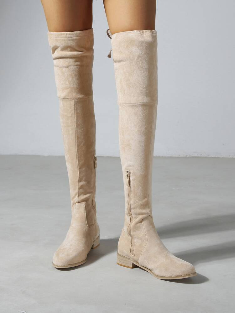 Lace-up Back Over The Knee Boots | SHEIN