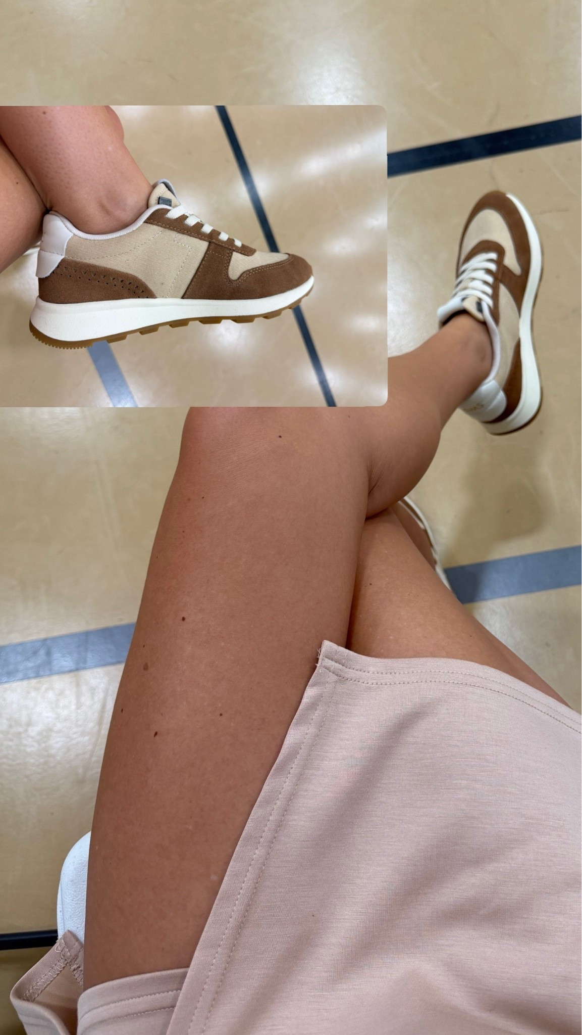Sports mom outfit today! Set is Amazon and shoes are so cute from Tom’s! Love the leopard too!