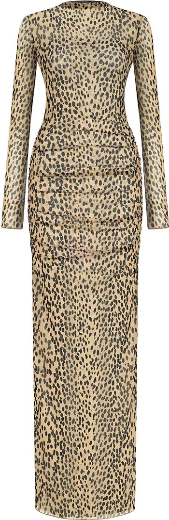 Nocturne Leopard Print Long Sleeve Dress | Nordstrom | Nordstrom