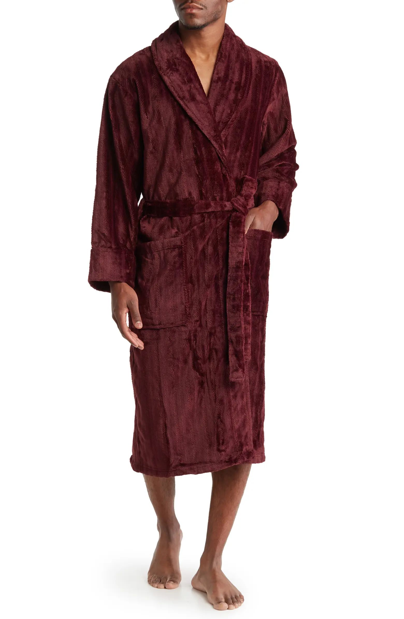 Herringbone Stripe Plush Robe | Nordstrom Rack