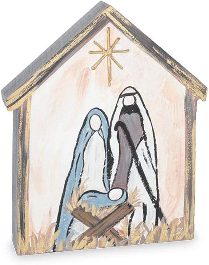 burton+BURTON Nativity Scene Wood Block Shelf Sitter | Amazon (US)