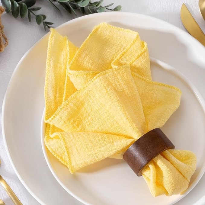 MLMW Yellow Cloth Napkins Set of 6 Summer Linen Dinner Table Napkins Cloth Fabric Bulk Washable 1... | Amazon (US)