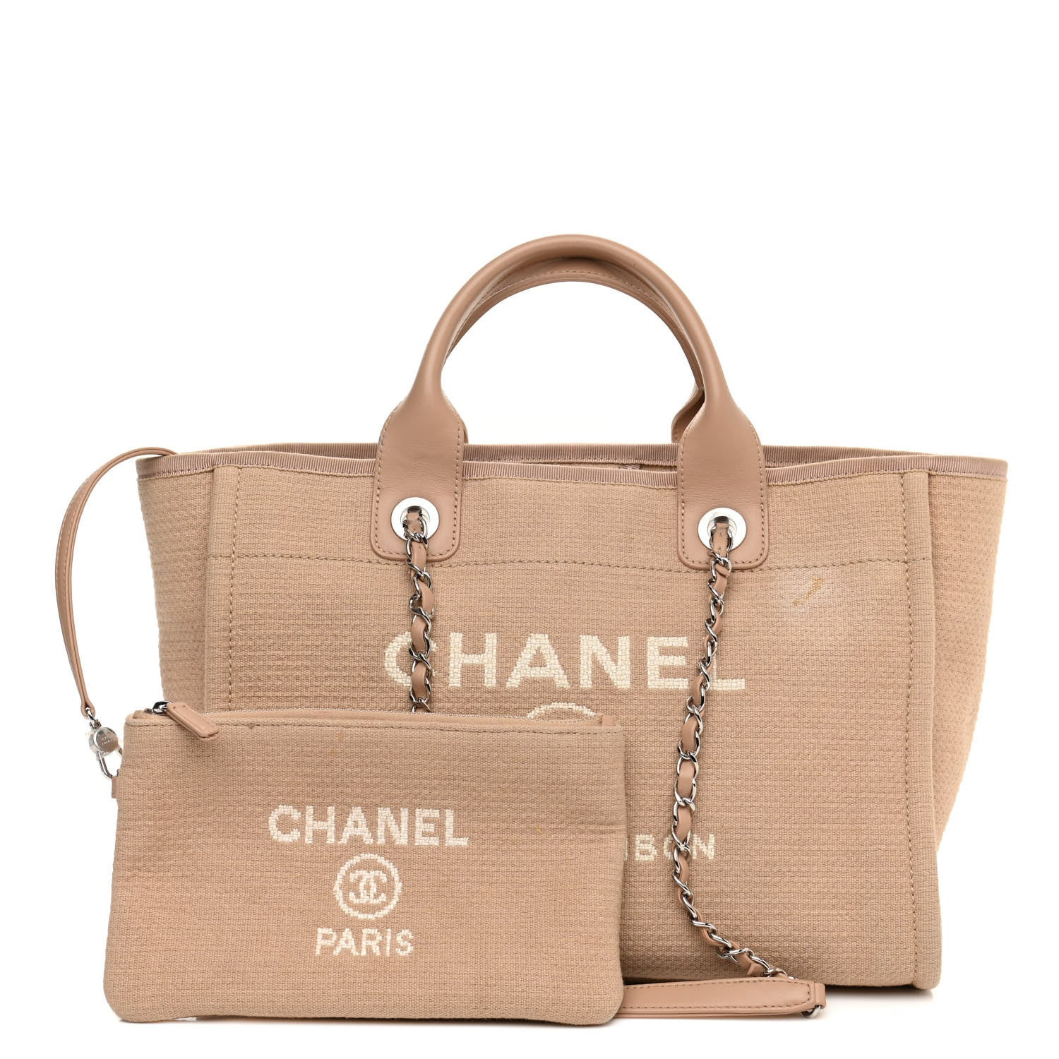 Mixed Fibers Small Deauville Tote Beige | FASHIONPHILE (US)