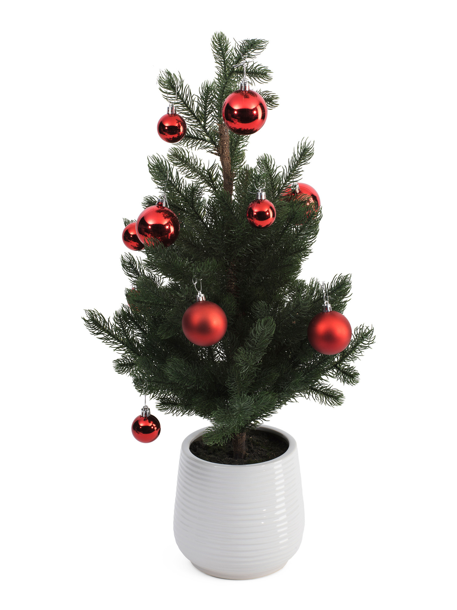 32in Pine Tree With Red Christmas Balls | TJ Maxx