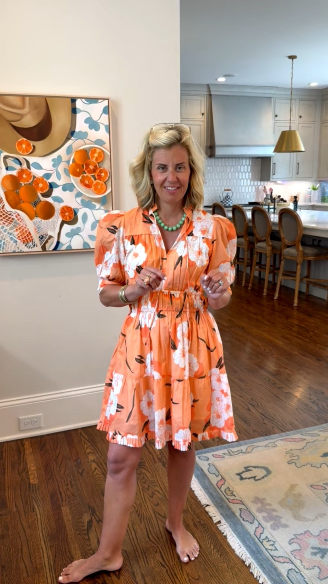 I knew when I saw this orange dress I had to have it! I’m wearing a size small and it’s such a gorgeous dress!! My Julie Vos necklace, and earrings are on sale too! ￼
* Use code Catherine20 for 20% off my bracelets
*Use code SUMMER for 20% off Urban Garden Prints

#LTKdayinmylife #LTKmomlife #LTKOver40