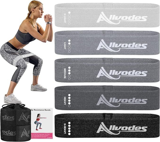 Amazon.com: Allvodes Booty Bands, Fabric Resistance Bands for Legs and Butt, Non Slip Exercise Ba... | Amazon (US)