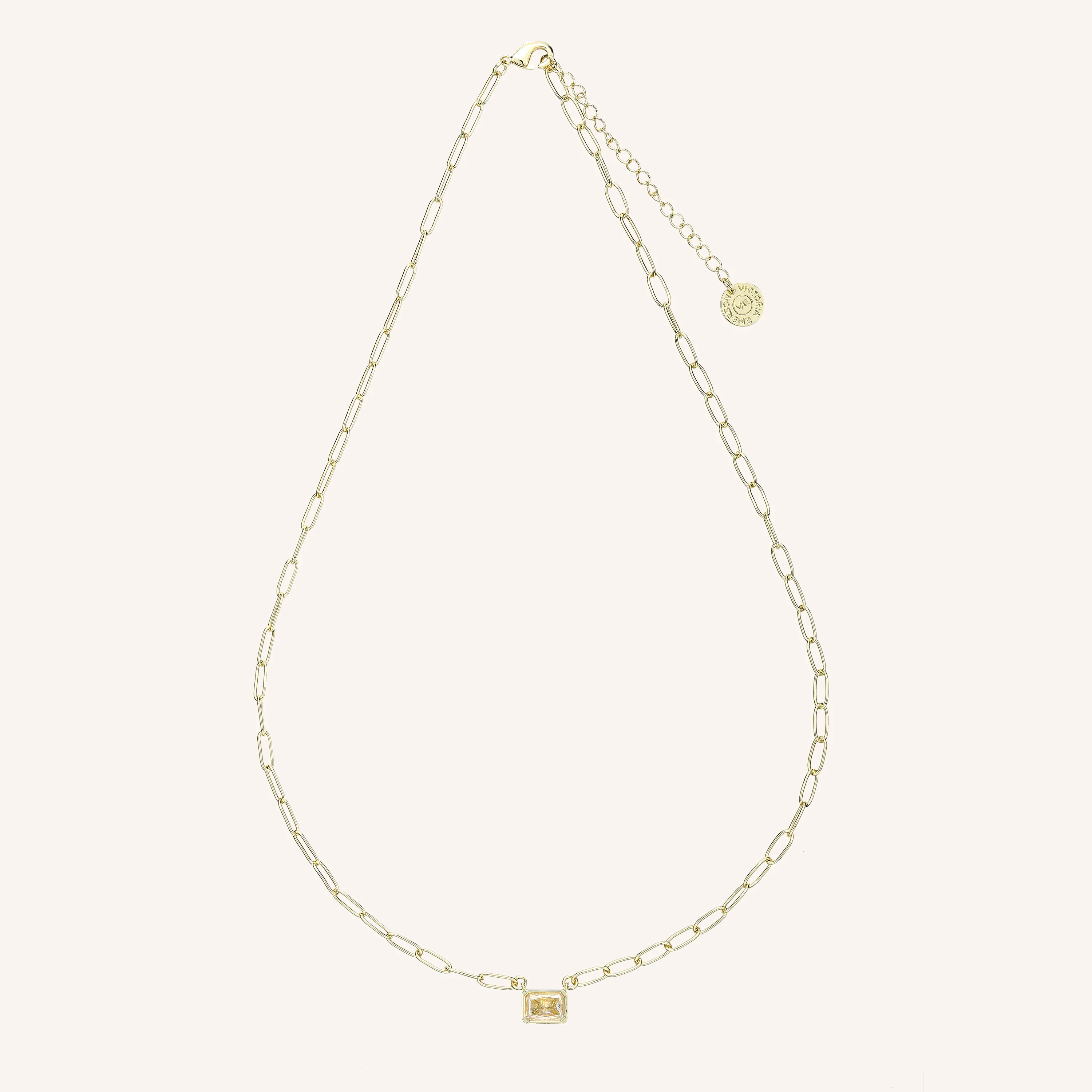 Champagne Crystal Pendant Necklace | Victoria Emerson