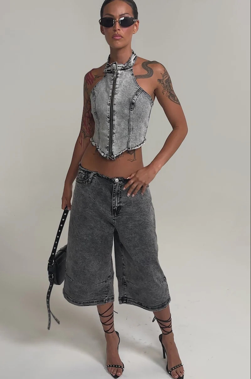 BREAK UP WITH HIM DENIM TOP | AKIRA
