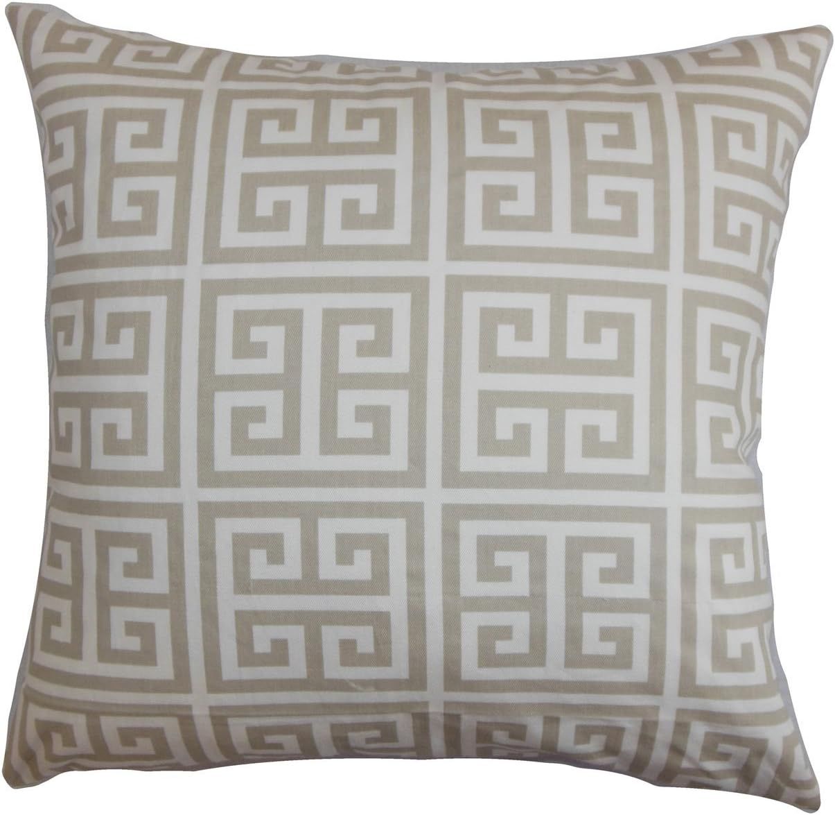 The Pillow Collection Paros Greek Key Bedding Sham Gray White, Queen/20" x 30" | Amazon (US)