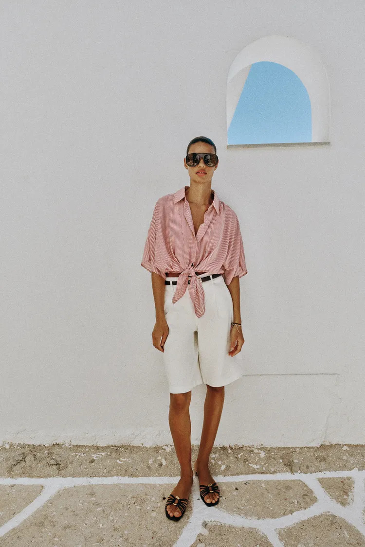 KNOTTED STRIPED SHIRT | Zara US