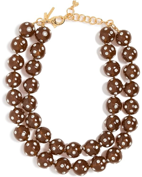 Lele Sadoughi Women's Polka Dot Double Layered Necklace | Amazon (US)