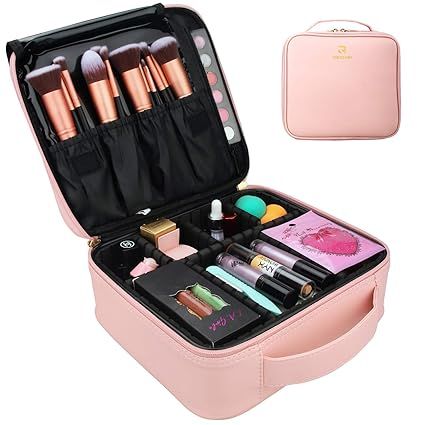 MONSTINA Makeup Case,Travel Makeup Train Case Cosmetic Case with Women,Makeup Organizers and Port... | Amazon (US)