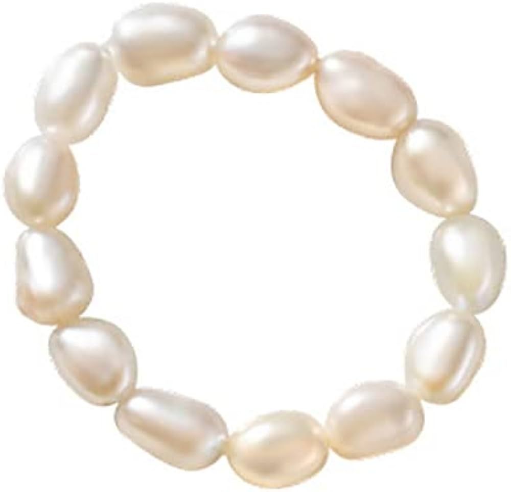 Vintage Boho Cultured Pearl Adjustable Beaded Wrap Ring,Trendy Elastic Freshwater Pearl Rings for... | Amazon (US)