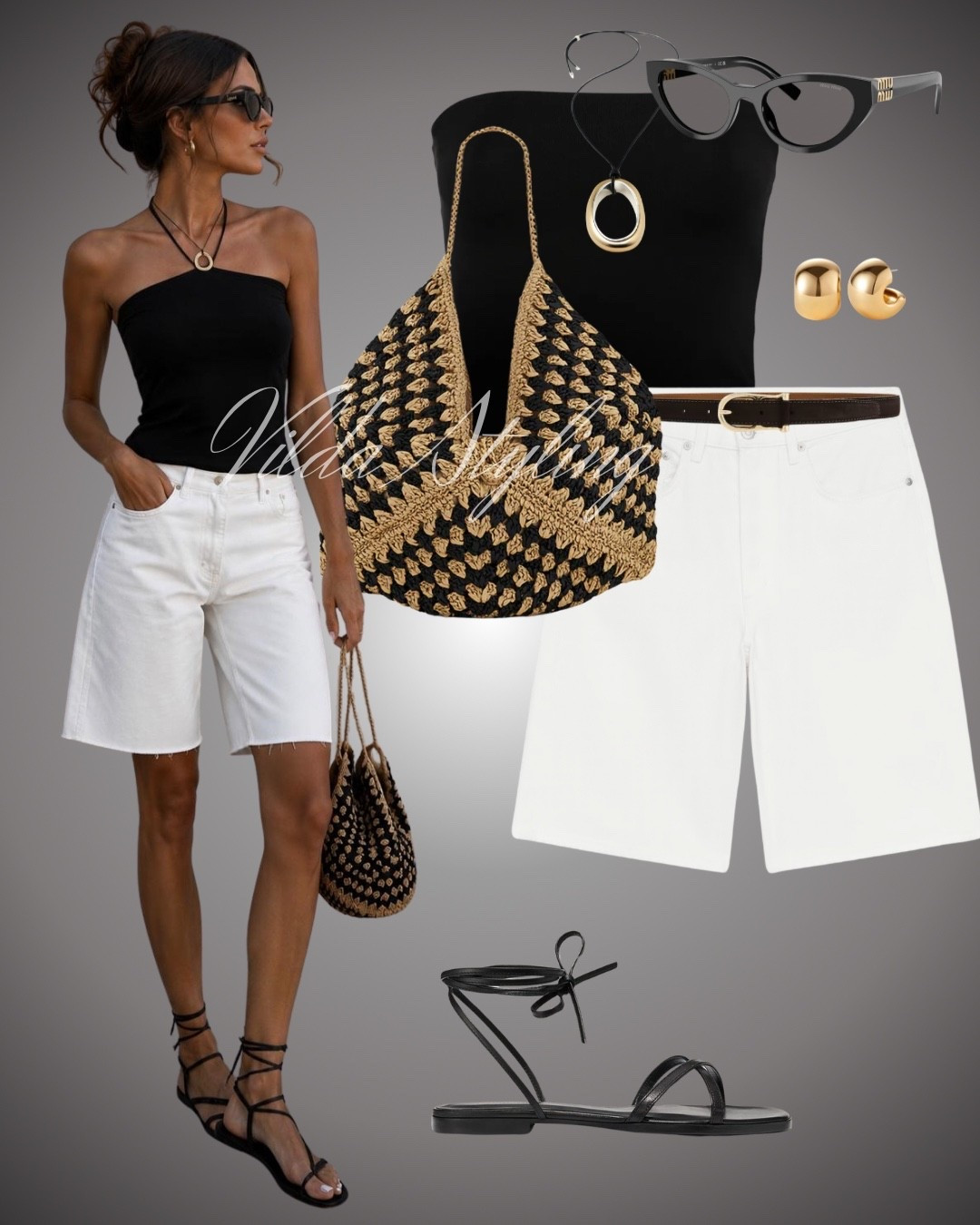 Simple pieces, elevated styling. This black-and-white outfit is perfect for vacations, brunch, or everyday chic. ☀️
summer outfit, vacation outfit, neutral outfit, effortless style, chic outfit, minimalist fashion, capsule wardrobe, woven bag, raffia bag, tan accessories, leather sandals, gold jewelry, cat eye sunglasses

#LTKsummer #LTKeurope #LTKstyletip