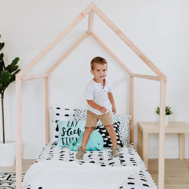 Montessori House Bed Frame for Kids - Twin Size - Natural - Etsy | Etsy (US)
