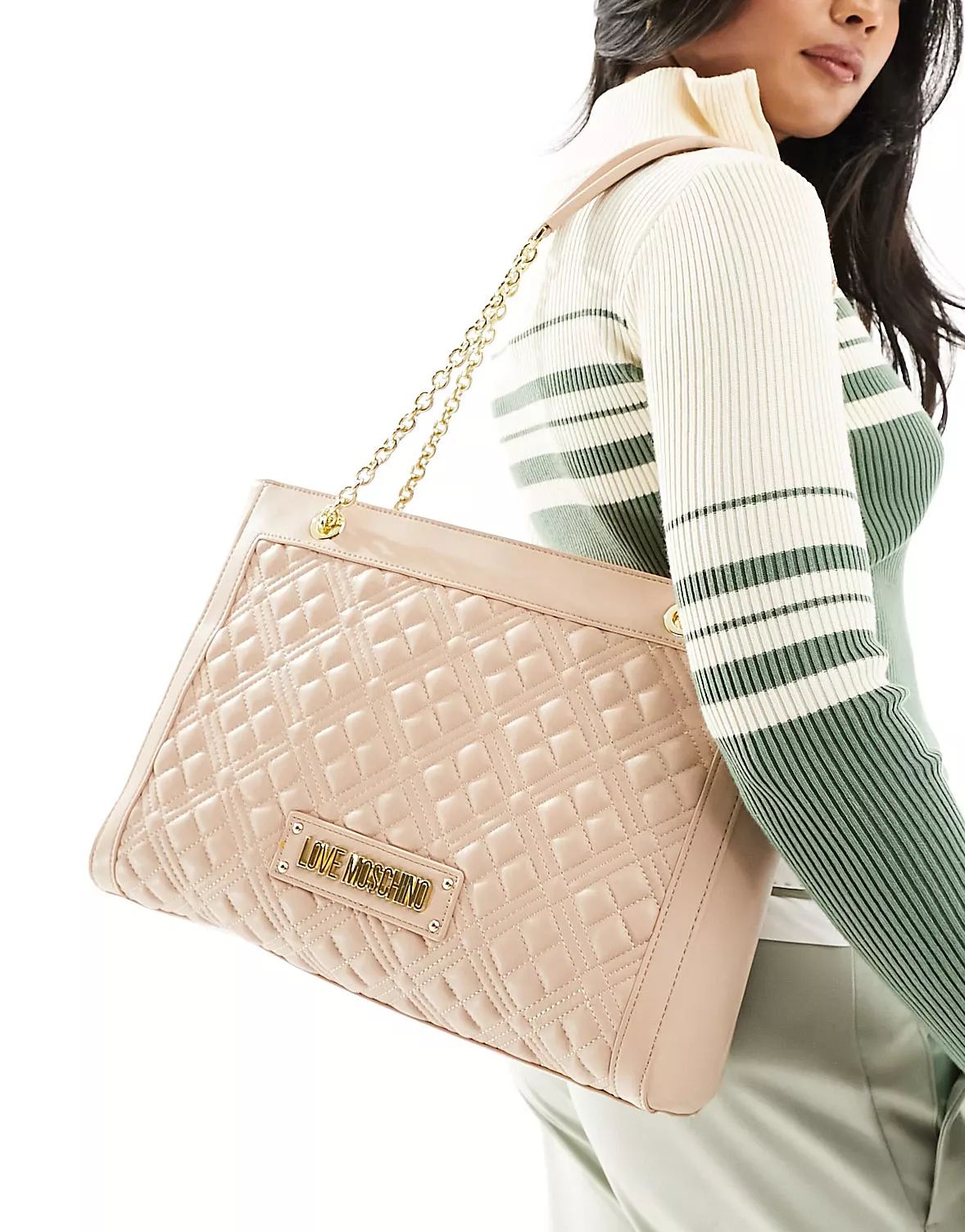 Love Moschino quilted shoulder bag in beige | ASOS (Global)