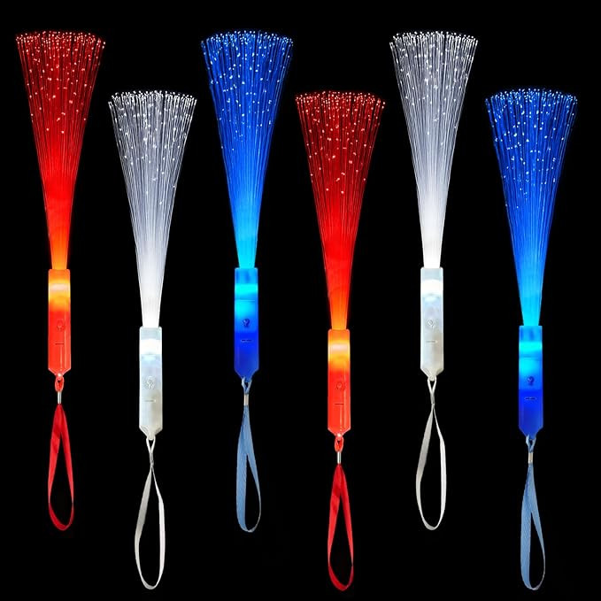 4th of July Red White Blue Glow Sticks Toys Gifts for Toddlers-6 Pack, 250th Fourth of July Light... | Amazon (US)