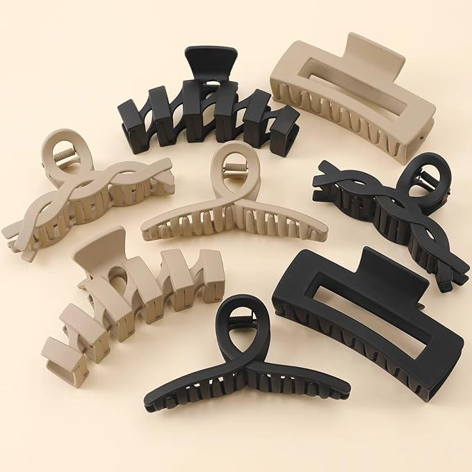 8 Pack Assortment Large Claw Clips Hair Clips for Women Thick Hair, Multi-Styles Matte Non-slip H... | Amazon (US)