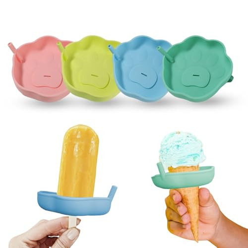 Silicone Popsicle Holders for Kids, Mess-Free Frozen Treats Holder with Straw, Mess Free Ice Cream Cone Holders for Kids to Manage Melting Frozen Treats. | Amazon (US)