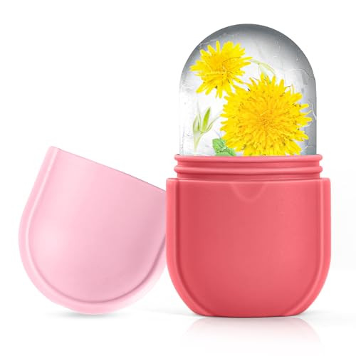 Ice Roller for Face and Eye, Ice Face Roller, Aesthetic Skin Care Tools Gifts for Women Cute Preppy Stuff,Silicone Ice Mold for Beauty(Pink) | Amazon (US)