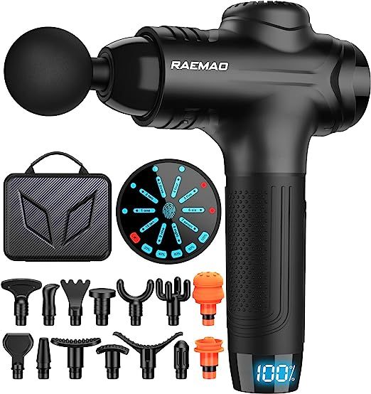 RAEMAO X6 Massage Gun, 10 Adjustable Speed with Silent Brushless Motor, Replaceable 15 Massages H... | Amazon (US)