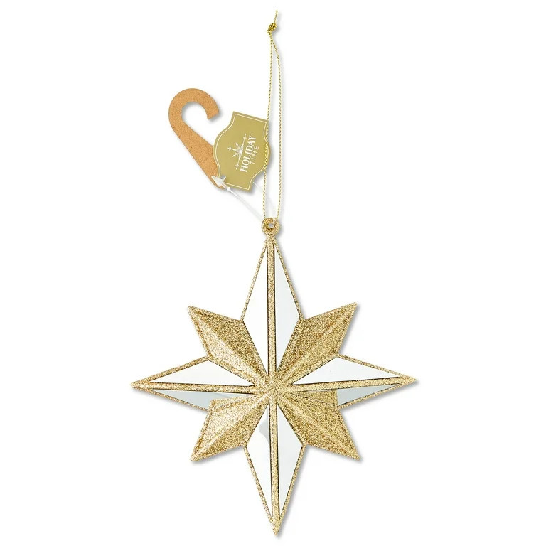 Gold Glitter Star Christmas Ornament, 6", by Holiday Time | Walmart (US)