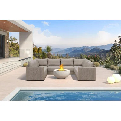 Patio Furniture Set Outdoor Conversation Sets With Coffee Table Pp Rope Patio Sofa With Cushions And Table Manual Weaving Deep Seating Furniture For | Wayfair North America