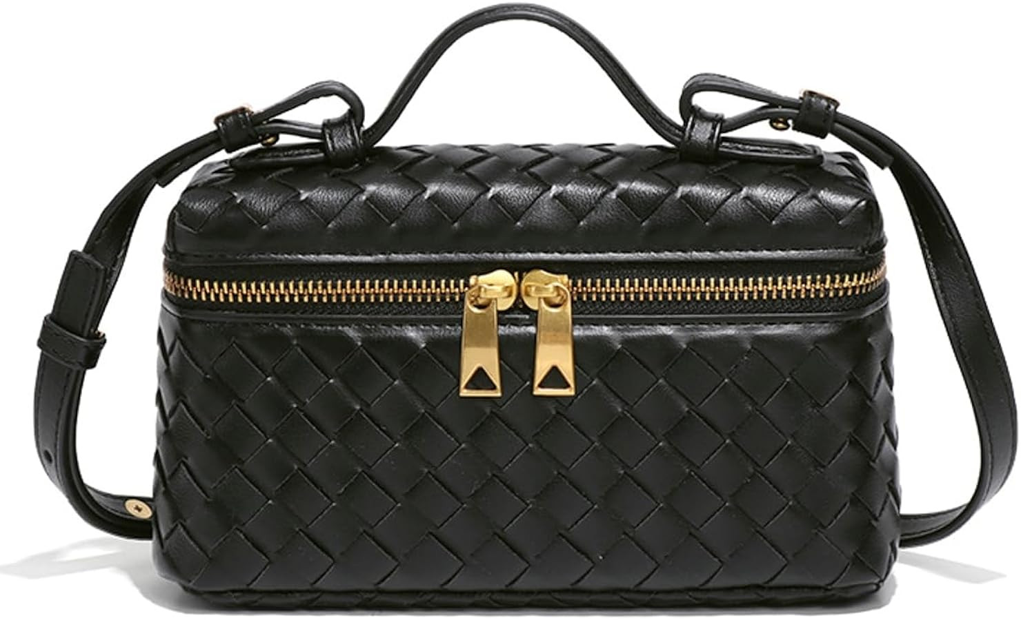 Trendy Woven Crossbody Purse Square Box Bags Women Shoulder Bag Cute Satchels Mini PU Leather Top... | Amazon (US)
