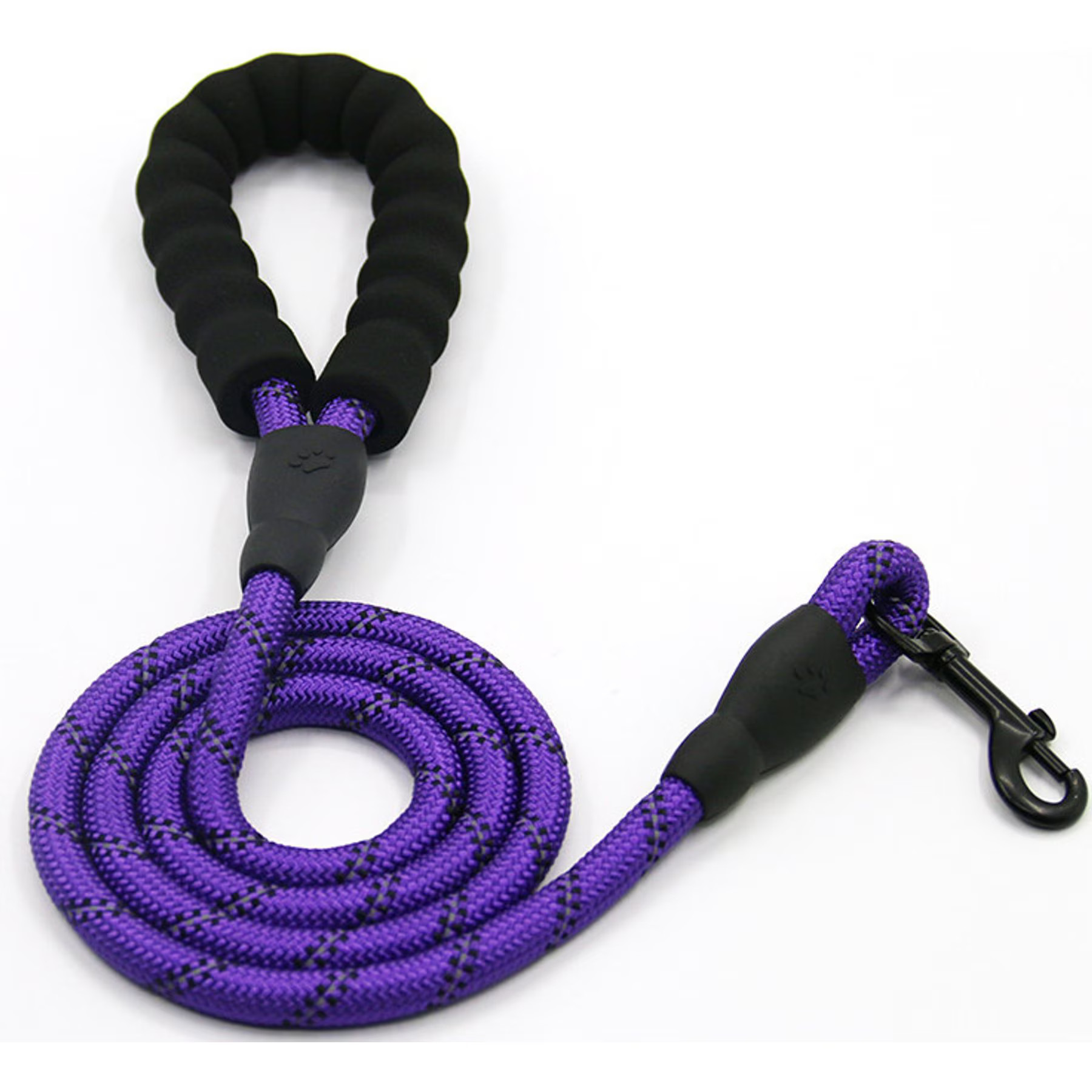 Doggy Tales Braided Rope Reflective Dog Leash, 15-ft long, Purple | Chewy
