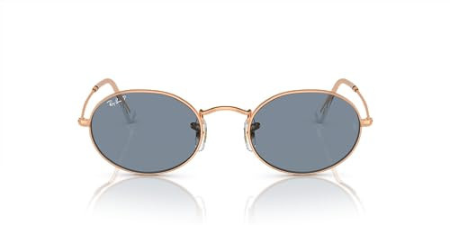 Ray-Ban RB3547 Oval Sunglasses, Rose Gold/Blue Polarized, 54 mm | Amazon (US)