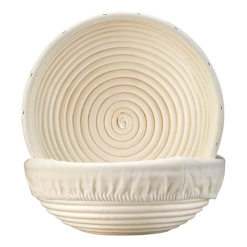 Ineyger Proofing Basket - 9 inch Banneton Bread Proofing Baskets Set of 2 Banneton Basket Sourdough Proofing Bowls with Liners for Professional & Home Artisan Sourdough Bread Baking Supplies | Amazon (US)