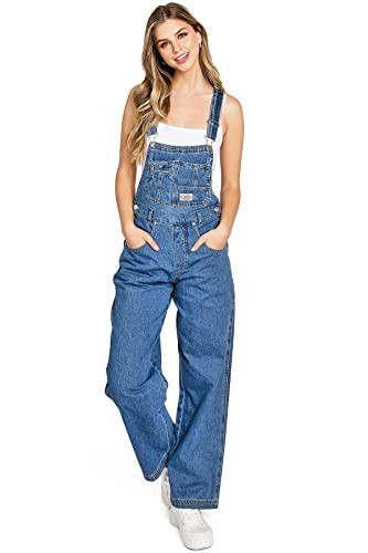 Lana Roux 90s Retro Dungaree Utility Denim Jumpsuit Jean Overalls (Medium Denim, Small) | Amazon (US)