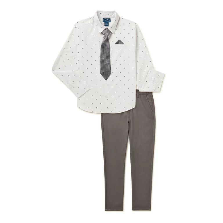 Freestyle Revolution Boys Dress Shirt and Pants with Tie Outfit Set, 3-Piece, Sizes 4-14 | Walmart (US)